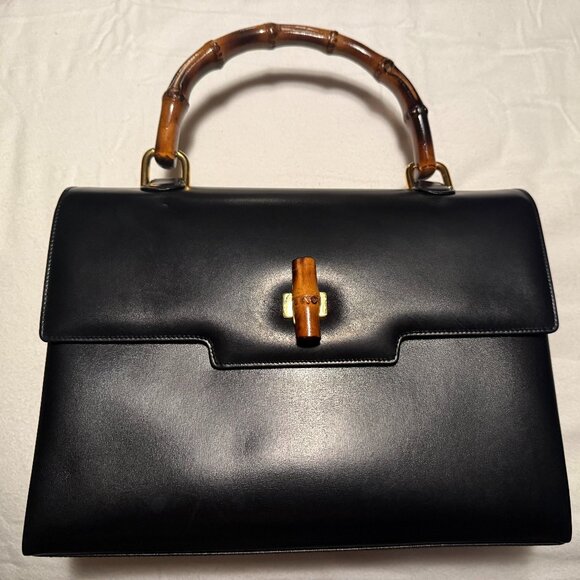 Gucci Handbags - NEW AUTHENTIC VINTAGE Gucci Handbag with Bamboo Handle & Lock and Dust cover
